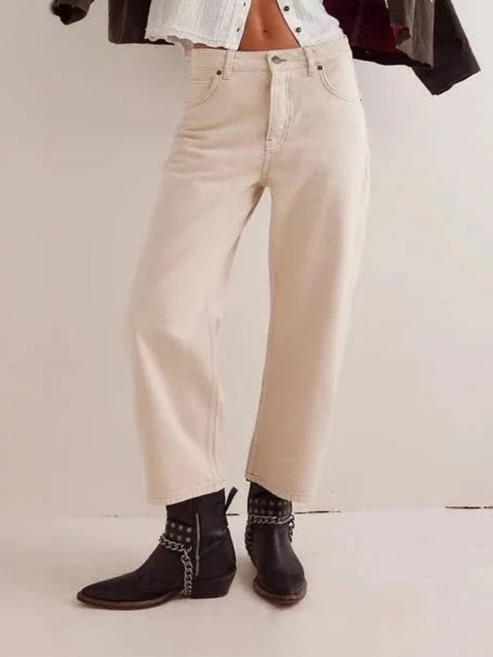 Free People Deep Trance Jeans - Cream 32